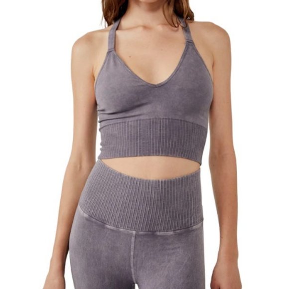 Free People Good Karma Crop Top Faded Grape NWT Size X-Small/Small - Picture 4 of 5